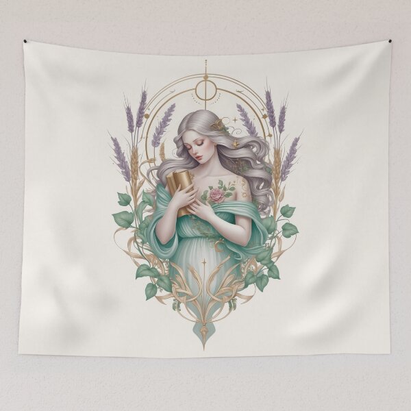 Item preview, Neo Traditional Virgo – Elegant Zodiac Illustration designed and sold by LaLi-Designs.