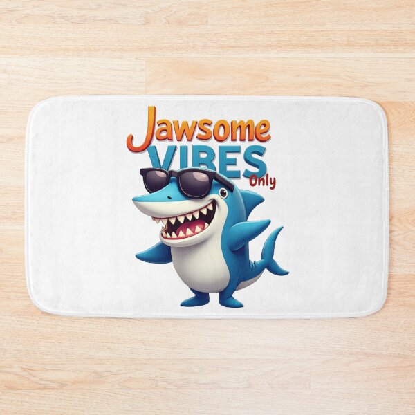 Item preview, Jawsome Vibes Only - Funny Cool Shark with Sunglasses Cartoon Design* designed and sold by AquaPawsStudio.