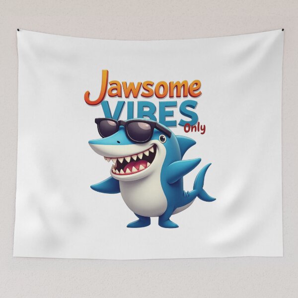 Item preview, Jawsome Vibes Only - Funny Cool Shark with Sunglasses Cartoon Design* designed and sold by AquaPawsStudio.