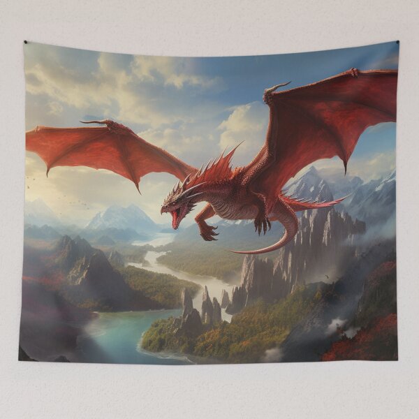 Item preview, The Legendary Red Dragon Mountains designed and sold by GrinGalore.
