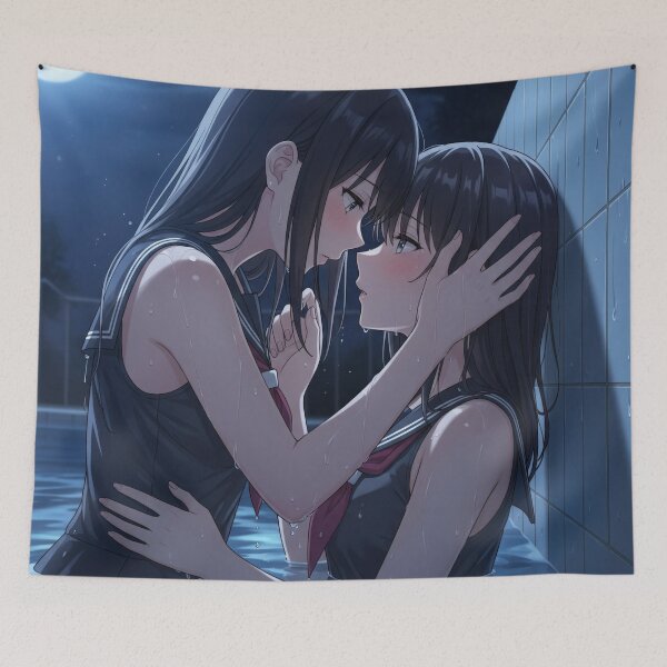 Item preview, YURI couple moonlit pool date night designed and sold by GerwantSHOP.