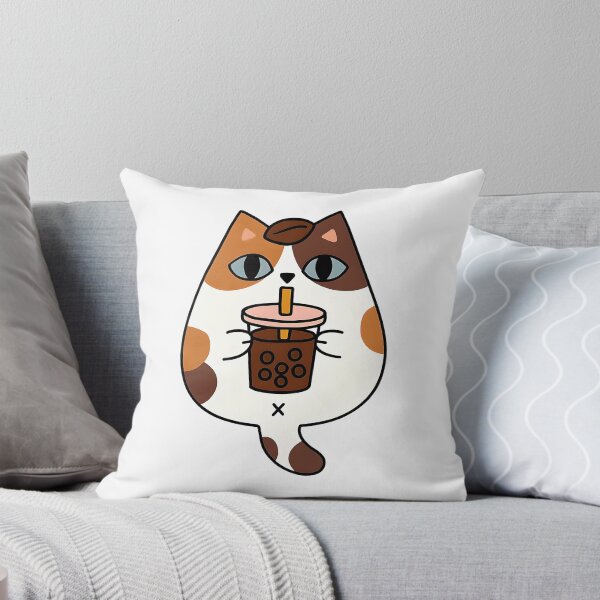 Item preview, Boba Cat - Cute Calico Cat Drinking Bubble Tea Sticker designed and sold by designsbycow.