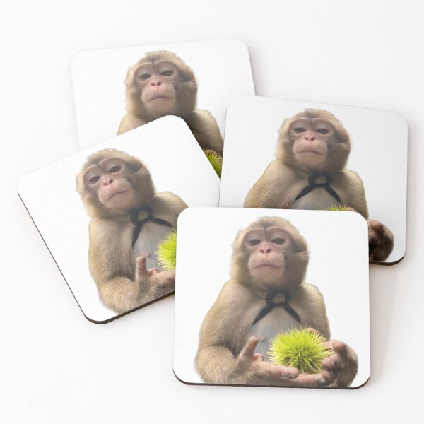 Item preview, monkey with a green spikey fruit  designed and sold by monkey zone.