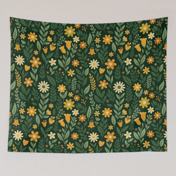 Item preview, Seamless Green Leaves Floral Pattern Botanical Wallpaper designed and sold by Dyarwan.