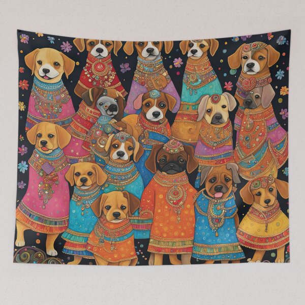 Item preview, Folk Art Bollywood Puppy  designed and sold by Colin Bentham.