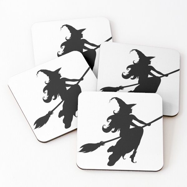Item preview, Witch Flying On A Broomstick - silhouette of pretty witch designed and sold by RabbitHoleThings.