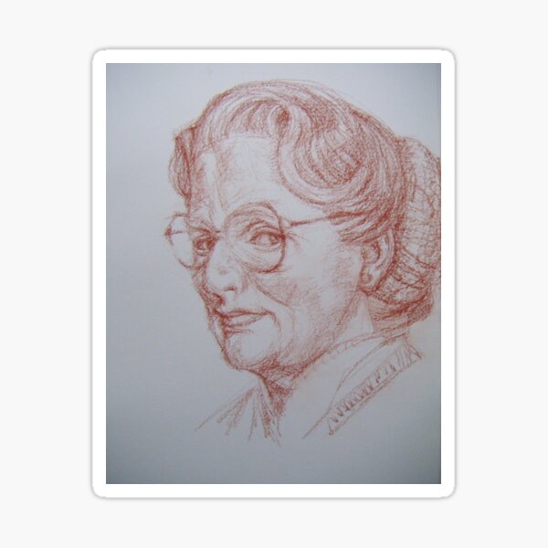 sketch of Mrs Doubtfire Sticker