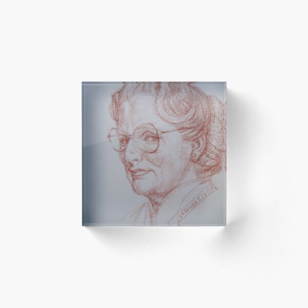 sketch of Mrs Doubtfire Acrylic Block