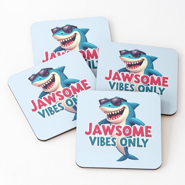 Item preview, Funny Shark Cartoon - Jawsome Vibes Only Ocean Pun Design designed and sold by AquaPawsStudio.
