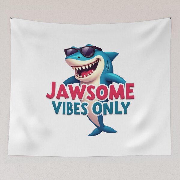 Item preview, Funny Shark Cartoon - Jawsome Vibes Only Ocean Pun Design designed and sold by AquaPawsStudio.