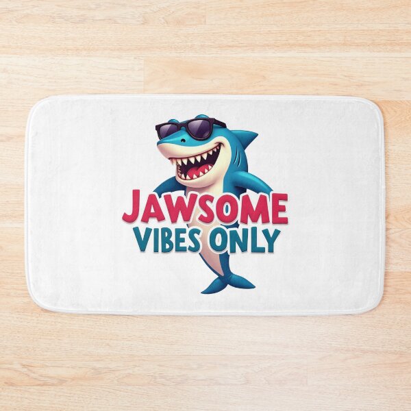 Item preview, Funny Shark Cartoon - Jawsome Vibes Only Ocean Pun Design designed and sold by AquaPawsStudio.