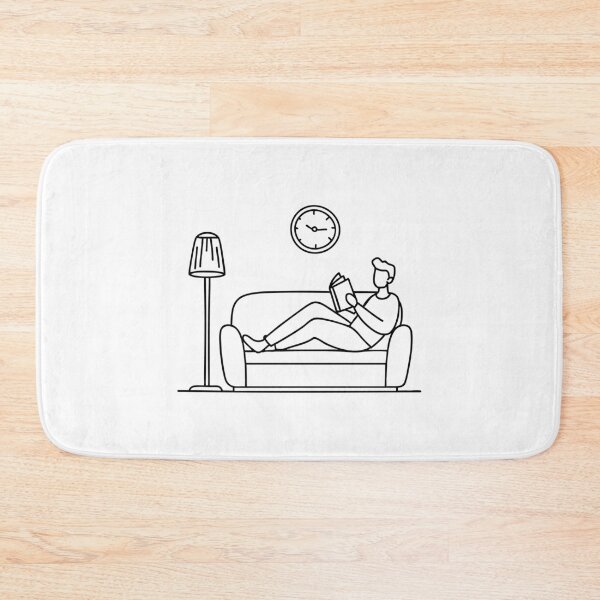 Item preview, Person lounging on a couch with a book and soft lighting, relaxing mind designed and sold by rasagamastore.
