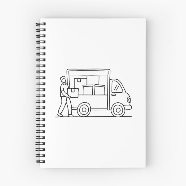 Item preview, Person packing boxes and loading them into a moving truck, preparing to relocate designed and sold by rasagamastore.