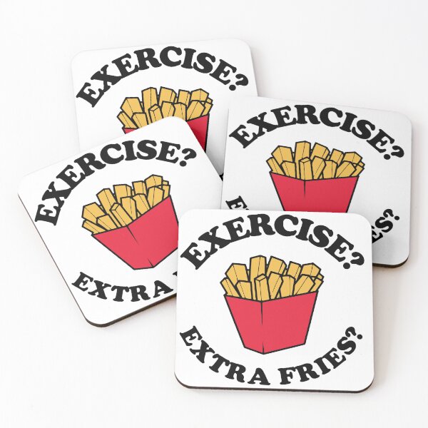 Item preview, Exercise? Extra Fries! – Funny Food Quote Design designed and sold by The secret storage room.