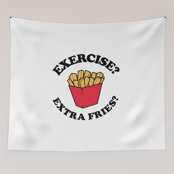 Item preview, Exercise? Extra Fries! – Funny Food Quote Design designed and sold by The secret storage room.