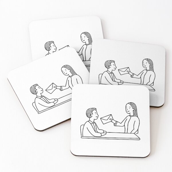 Item preview, Person handing resignation letter to desk with a calm face designed and sold by rasagamastore.