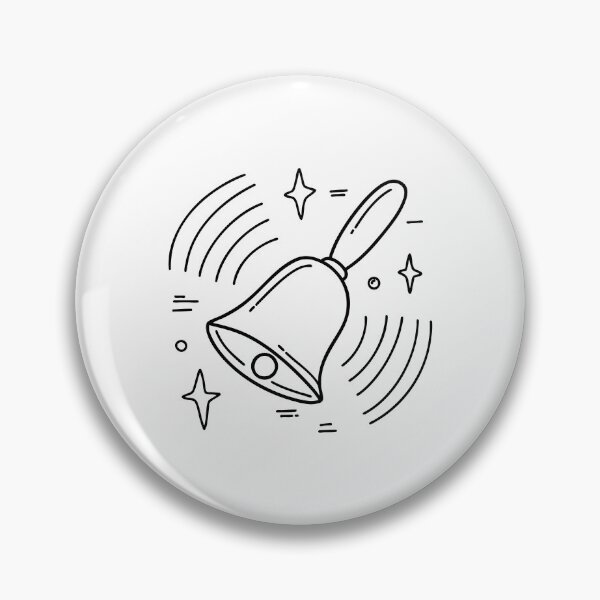 Item preview, Bell swinging mid-air with vibration lines and floating sound icons designed and sold by rasagamastore.