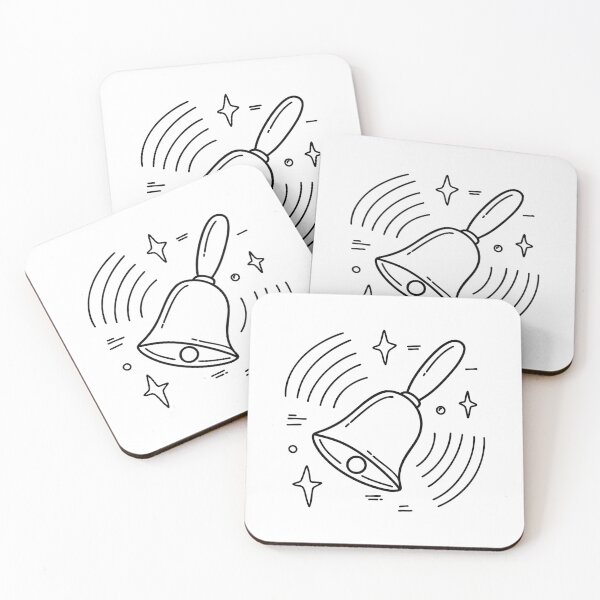 Item preview, Bell swinging mid-air with vibration lines and floating sound icons designed and sold by rasagamastore.