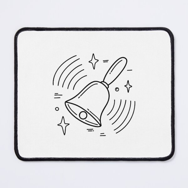 Item preview, Bell swinging mid-air with vibration lines and floating sound icons designed and sold by rasagamastore.