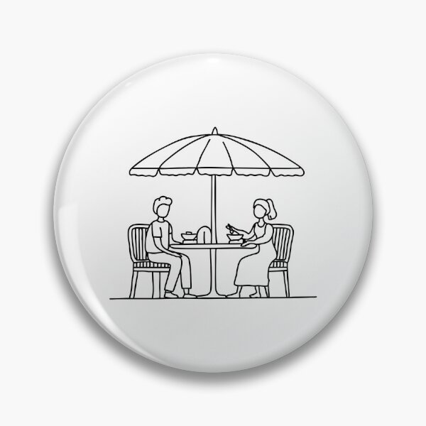 Item preview, Outdoor restaurant patio with umbrella tables and a food tray served designed and sold by rasagamastore.