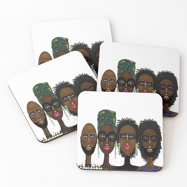Item preview, "Bold & Beautiful – Afrocentric Portrait Quartet" designed and sold by KeithAlexander.