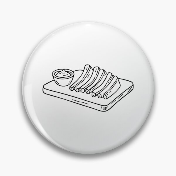 Item preview, Rib bones arranged neatly on a cutting board beside sauce bowl designed and sold by rasagamastore.