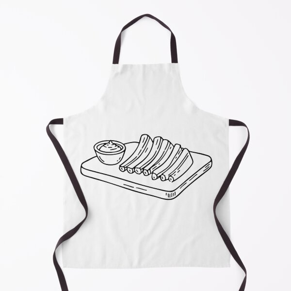 Item preview, Rib bones arranged neatly on a cutting board beside sauce bowl designed and sold by rasagamastore.