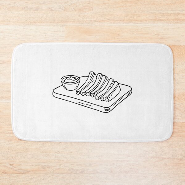 Item preview, Rib bones arranged neatly on a cutting board beside sauce bowl designed and sold by rasagamastore.