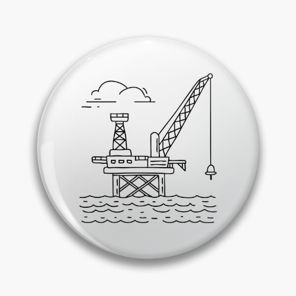Item preview, Offshore oil rig with crane arm extended over the platform designed and sold by rasagamastore.