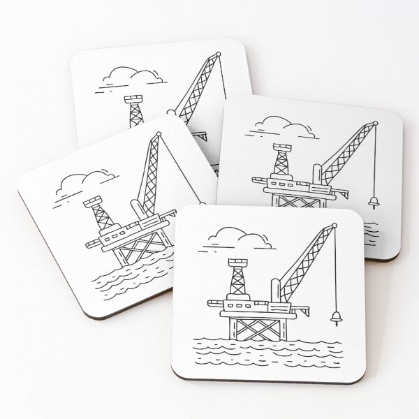 Item preview, Offshore oil rig with crane arm extended over the platform designed and sold by rasagamastore.