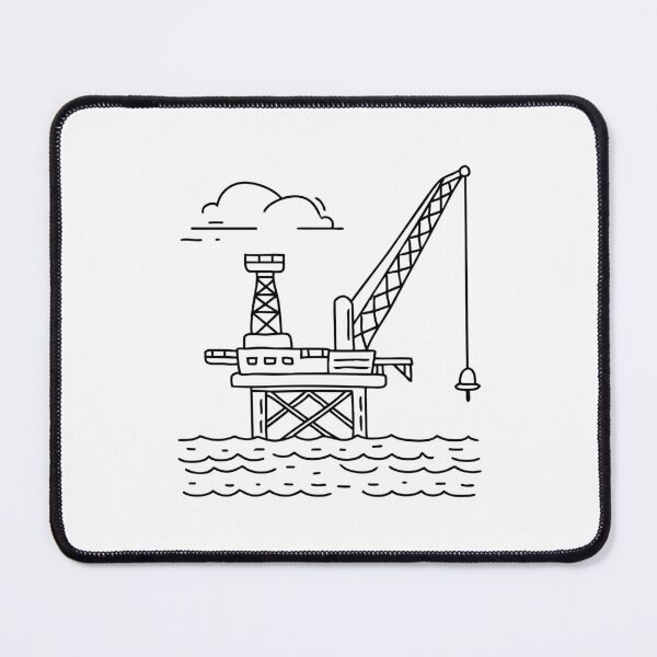 Item preview, Offshore oil rig with crane arm extended over the platform designed and sold by rasagamastore.