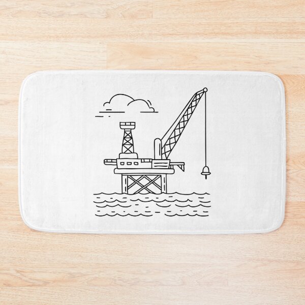 Item preview, Offshore oil rig with crane arm extended over the platform designed and sold by rasagamastore.