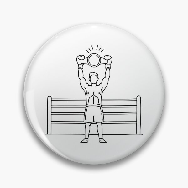 Item preview, Boxer raising title belt with both hands inside boxing ring designed and sold by rasagamastore.