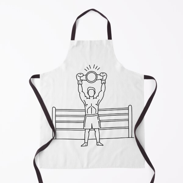 Item preview, Boxer raising title belt with both hands inside boxing ring designed and sold by rasagamastore.