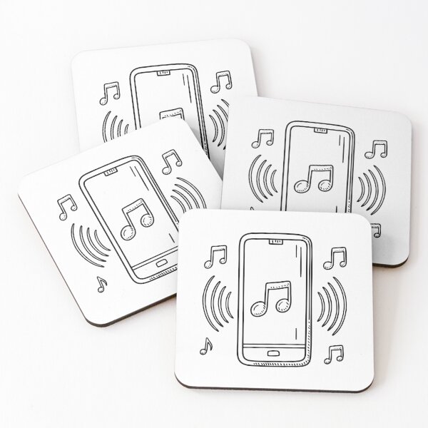 Item preview, Smartphone ringing with sound wave and floating musical notes designed and sold by rasagamastore.