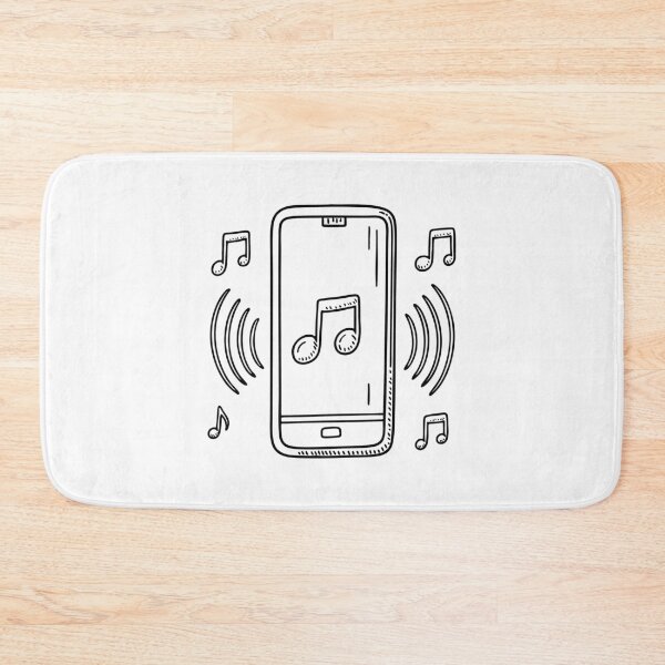Item preview, Smartphone ringing with sound wave and floating musical notes designed and sold by rasagamastore.