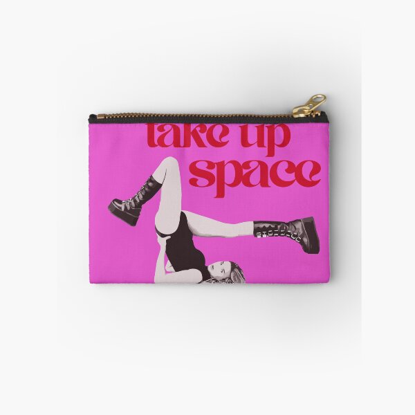 Item preview, Take Up Space - woman wearing boots made for walking wide pose black white red designed and sold by RabbitHoleThings.