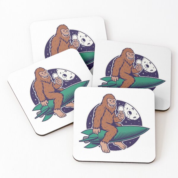 Item preview, Funny Bigfoot Riding A Rocket Eating An Ice Cream Sasquatch designed and sold by Shirt-Face.
