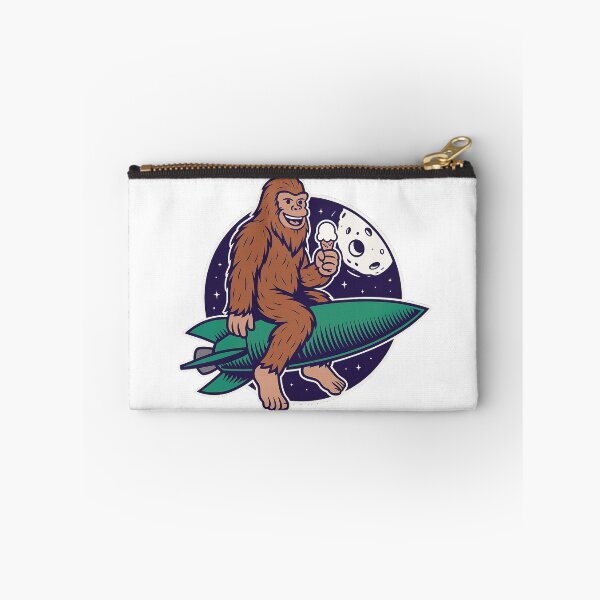 Aperçu de l'œuvre Drôle de Bigfoot chevauchant une fusée mangeant une glace Sasquatch créée et vendue par Shirt-Face.