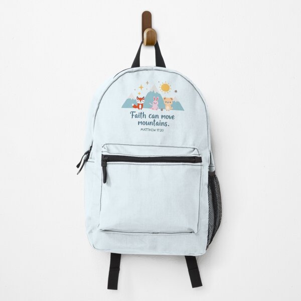 Item preview, Matthew: 17:20, Faith Can Move Mountains, Cute Mountain Faith Animals, Uplifting Kawaii Design designed and sold by AmenAlways.