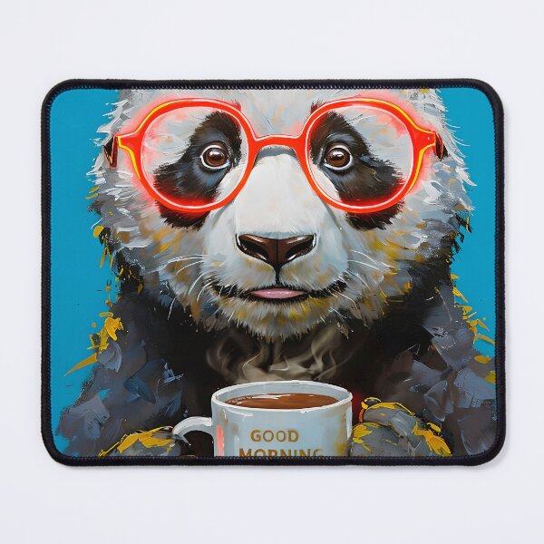 Item preview, Panda bear painting with coffee cup designed and sold by paulrommer.