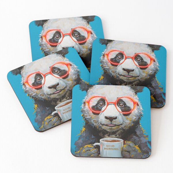 Item preview, Panda bear painting with coffee cup designed and sold by paulrommer.