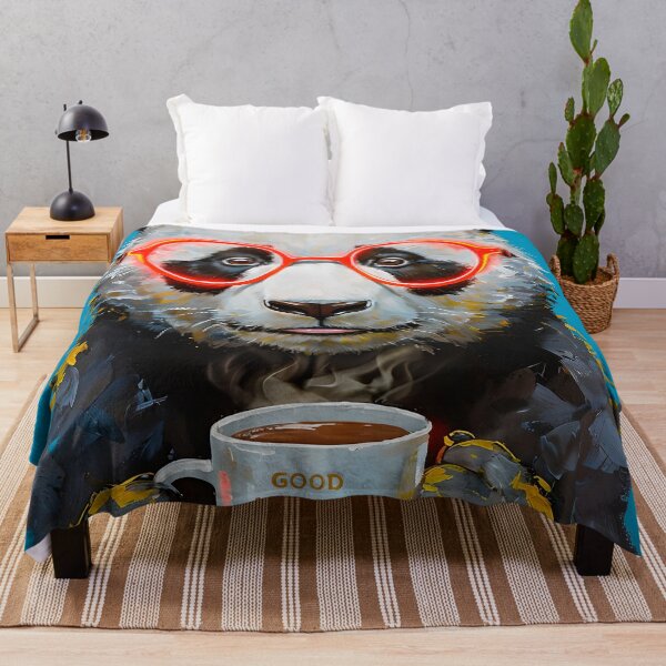 Item preview, Panda bear painting with coffee cup designed and sold by paulrommer.