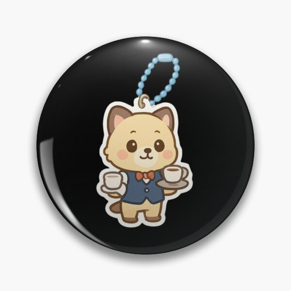 Item preview, Cute cat waiter Kawaii keychain designed and sold by DamioPolArt.