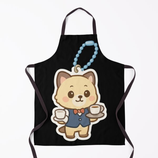 Item preview, Cute cat waiter Kawaii keychain designed and sold by DamioPolArt.