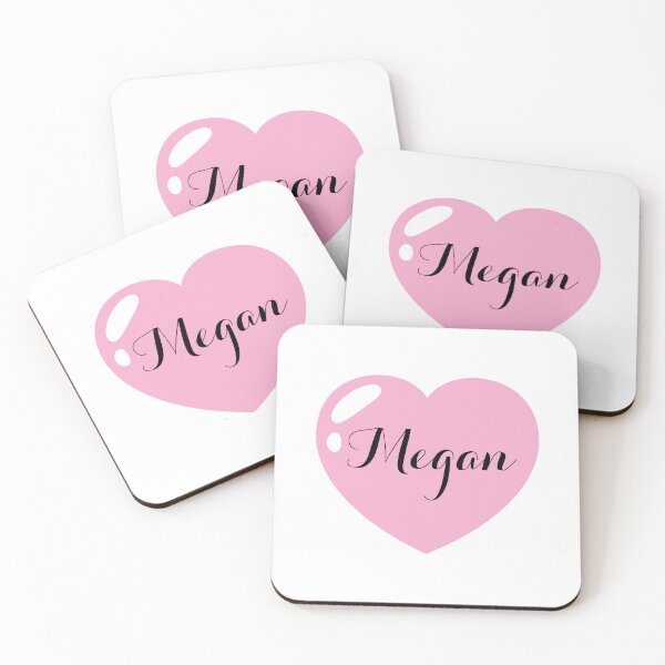 Artikelvorschau, Name Megan mit rosa Herz entworfen und verkauft von Artbymonika.