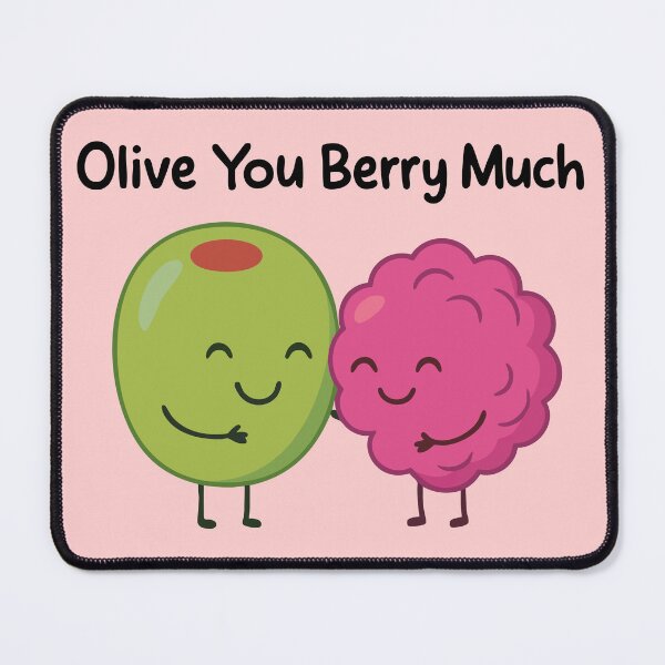 Item preview, Cute Olive and Berry Pun - "Olive You Berry Much" Funny Food Love Design designed and sold by graphicnew.