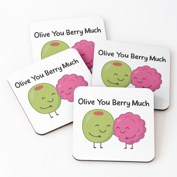 Item preview, Cute Olive and Berry Pun - "Olive You Berry Much" Funny Food Love Design designed and sold by graphicnew.