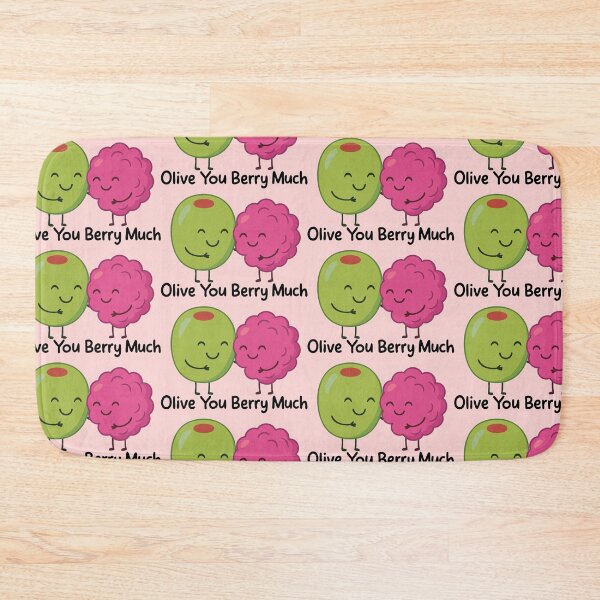 Item preview, Cute Olive and Berry Pun - "Olive You Berry Much" Funny Food Love Design designed and sold by graphicnew.