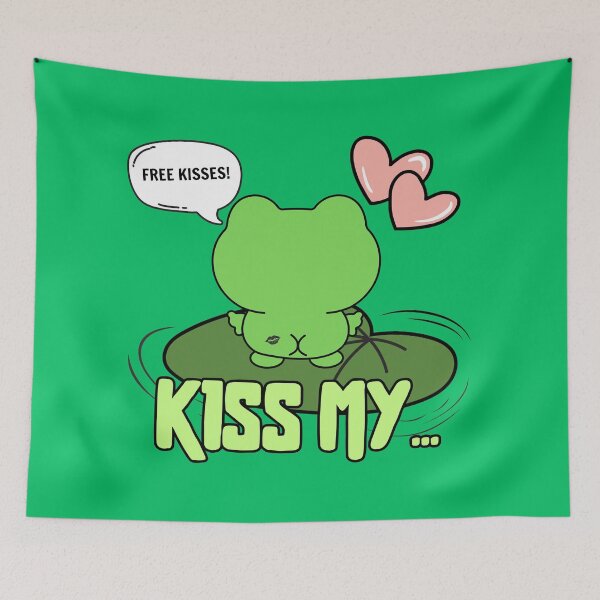Item preview, funny cartoon frog - kiss my... designed and sold by CypisDesign.